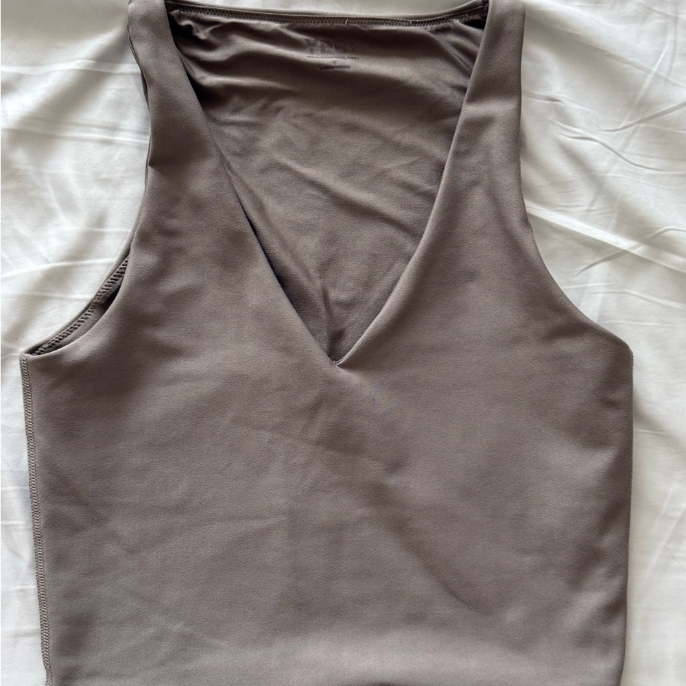 Abercrombie & Fitch YPB Taupe V-Neck Tank Top